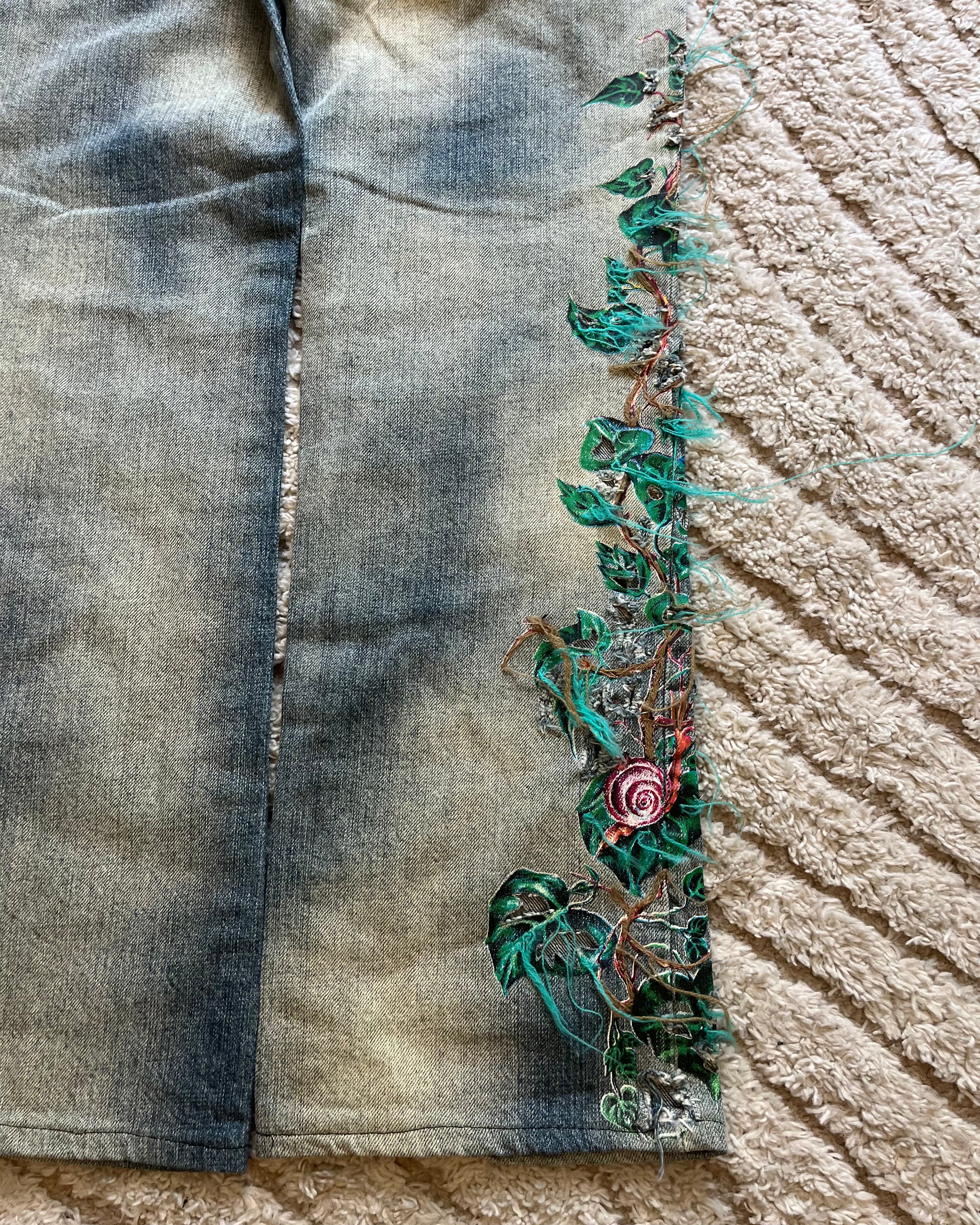 Roberto Cavalli Relief Owls Nature Embroidered (XS)