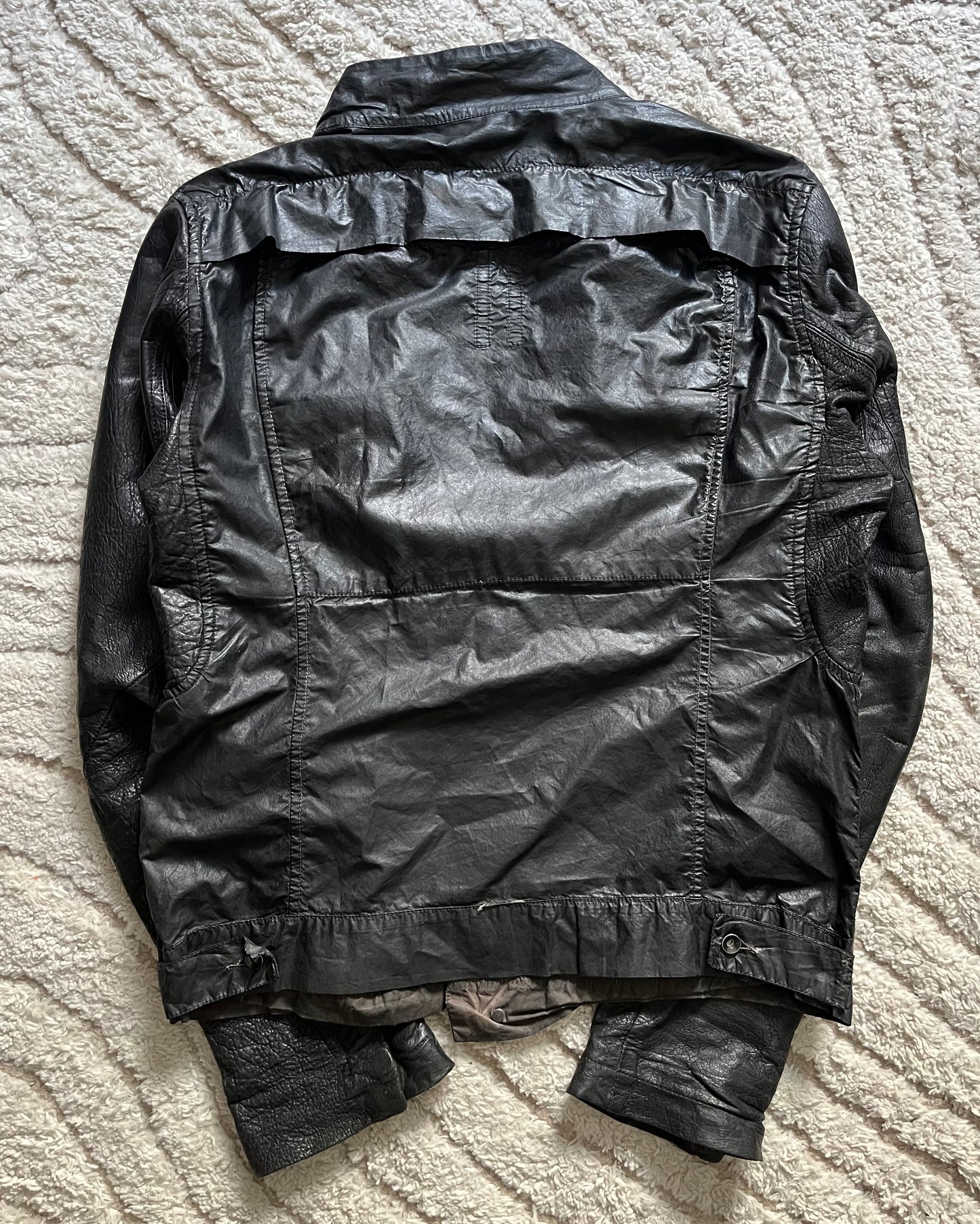 Rick Owens DRKSHW Hybrid Sofisticated 深色皮夹克（S/M）