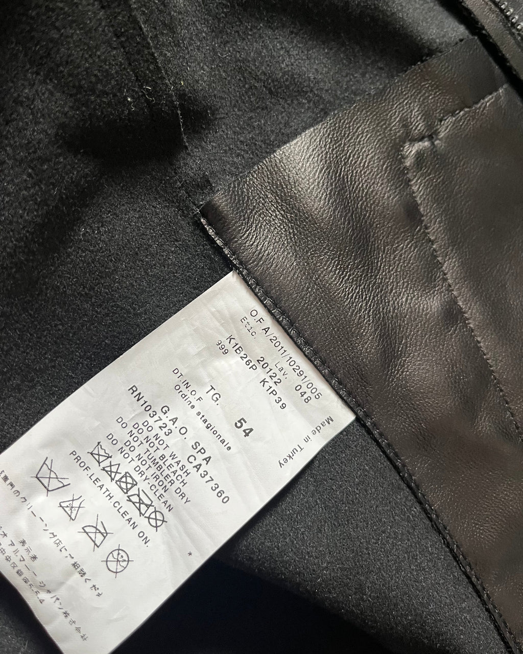AW2011 Armani Signature Leather Statement Jacket (L)