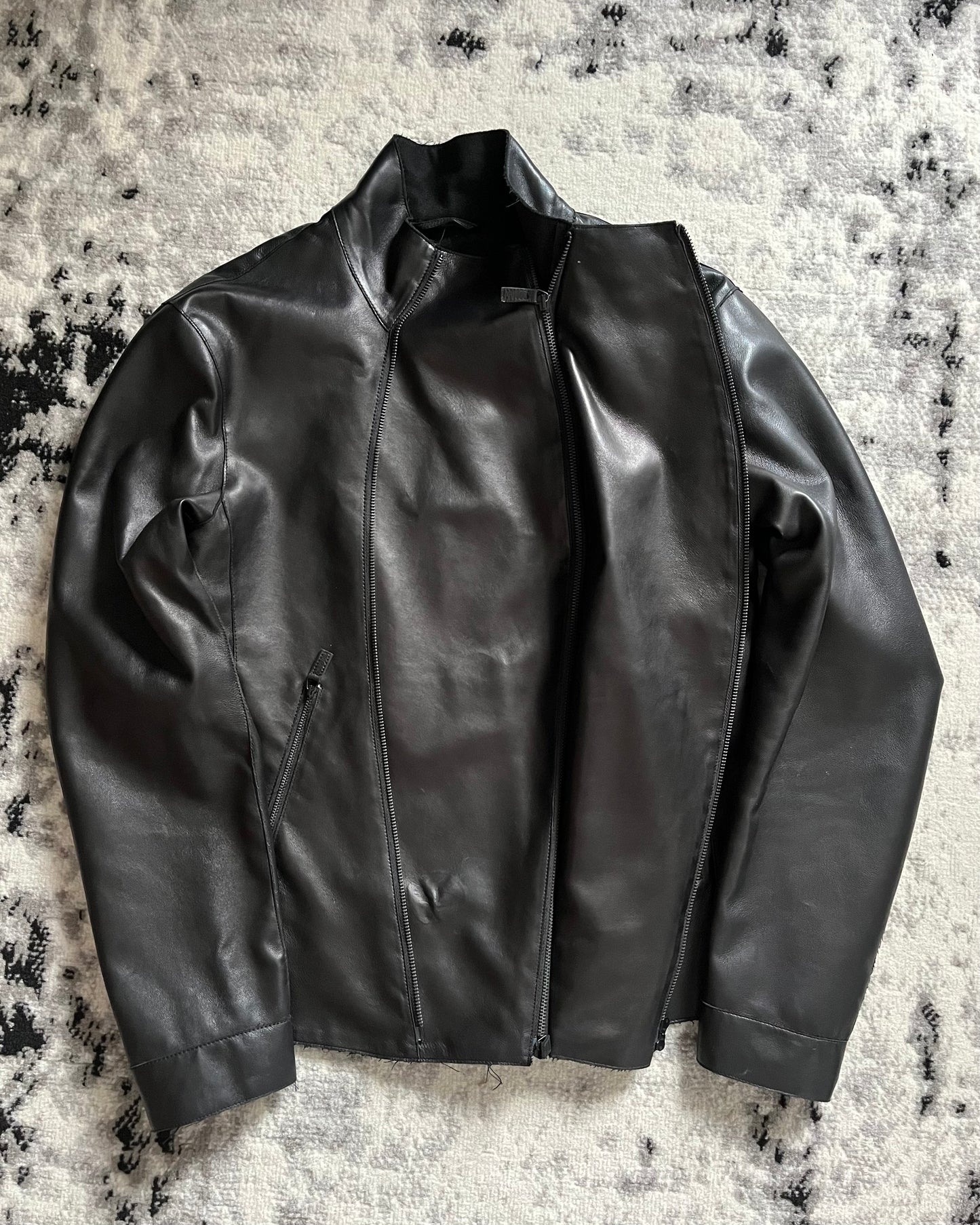 AW11 Armani Signature Leather Statement Jacket (L)