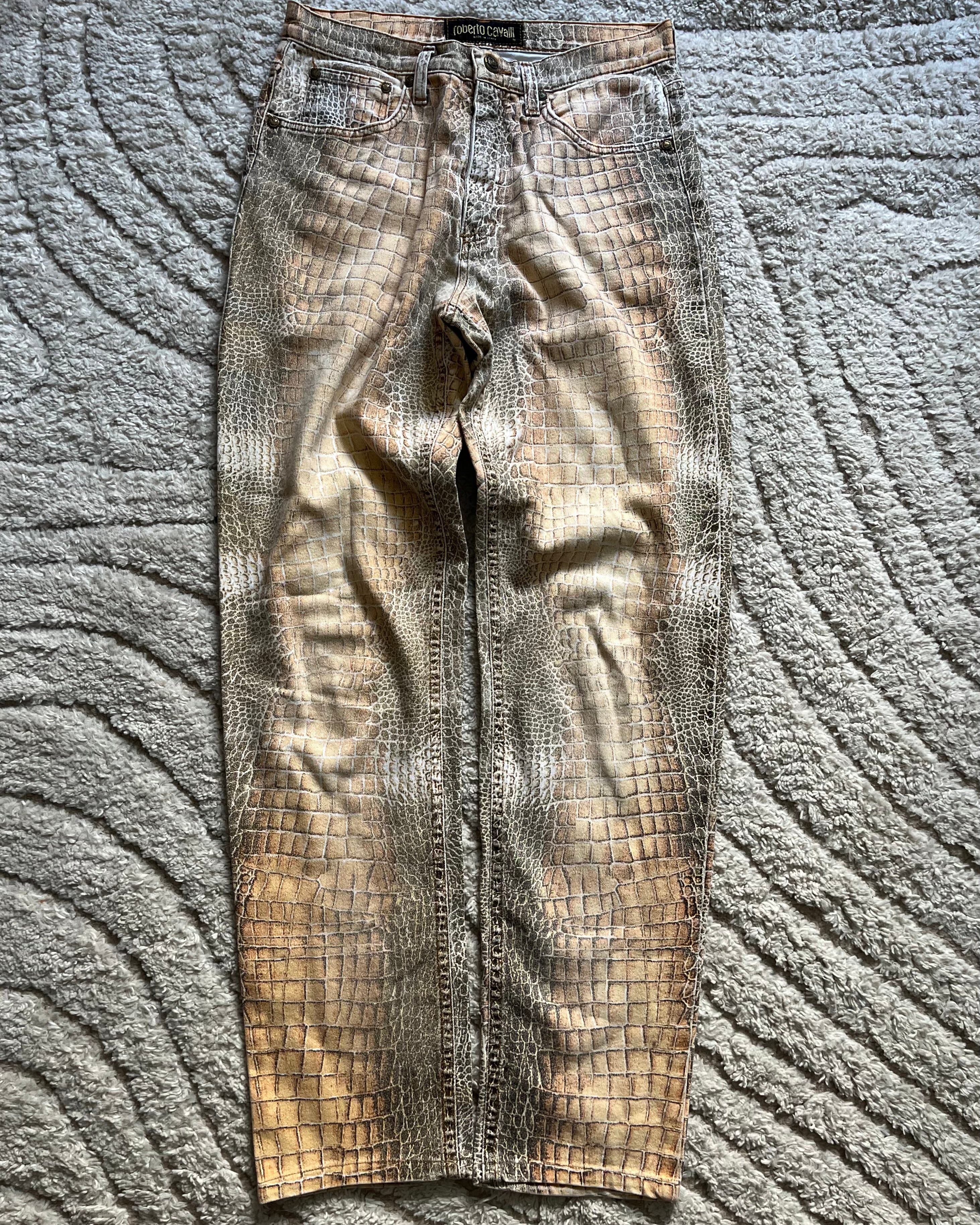 ロベルト カヴァリ コットン ベージュ クロコダイル エフェクト (S) 