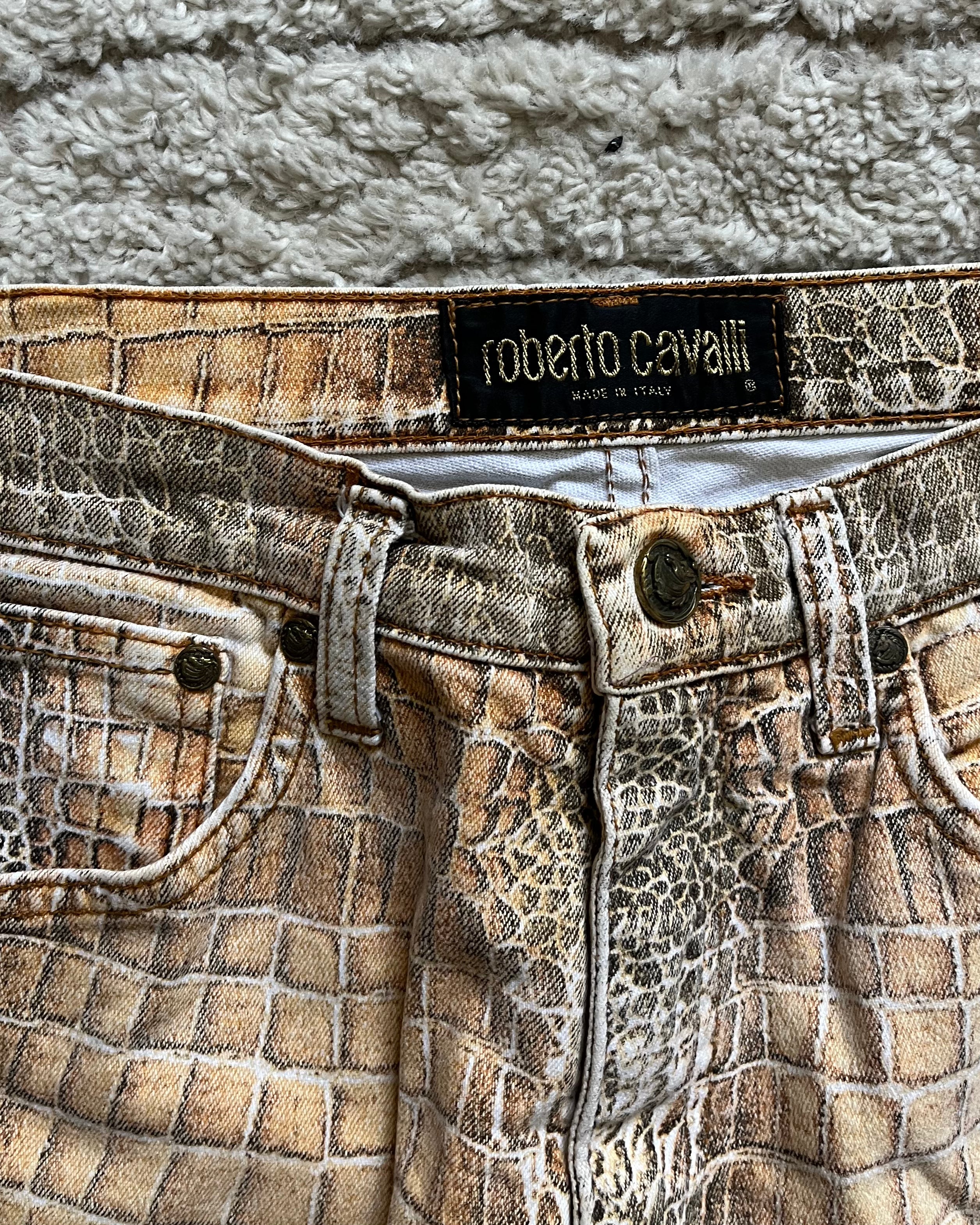 ロベルト カヴァリ コットン ベージュ クロコダイル エフェクト (S) 