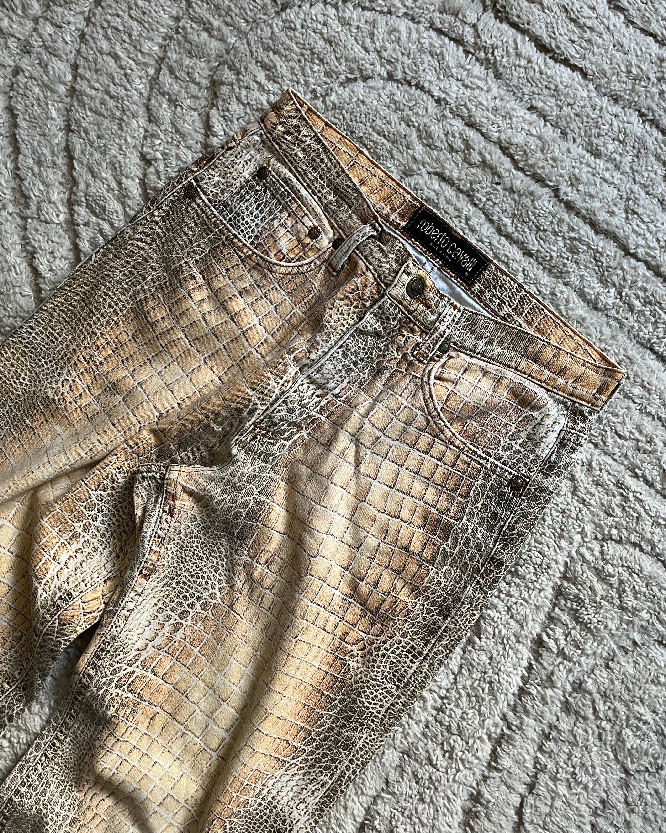 ロベルト カヴァリ コットン ベージュ クロコダイル エフェクト (S) 