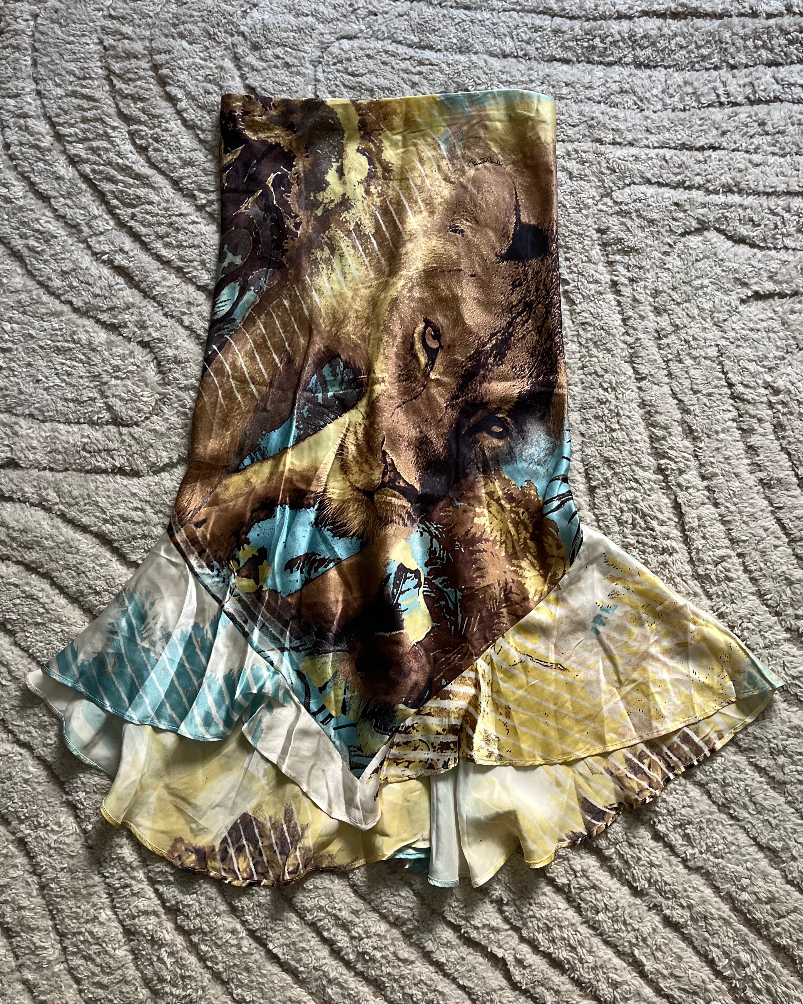 SS02 Roberto Cavalli Lion Long Skirt (L)