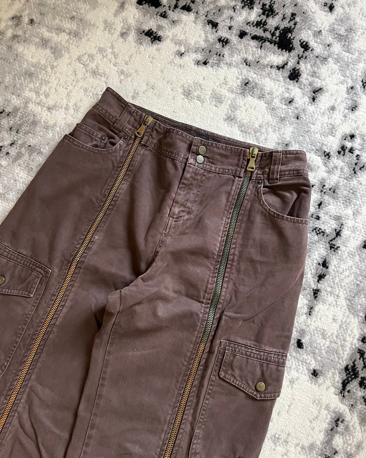 SS03 Dolce & Gabbana Full Zip Cargo Parachute Brown Pants (M) moo