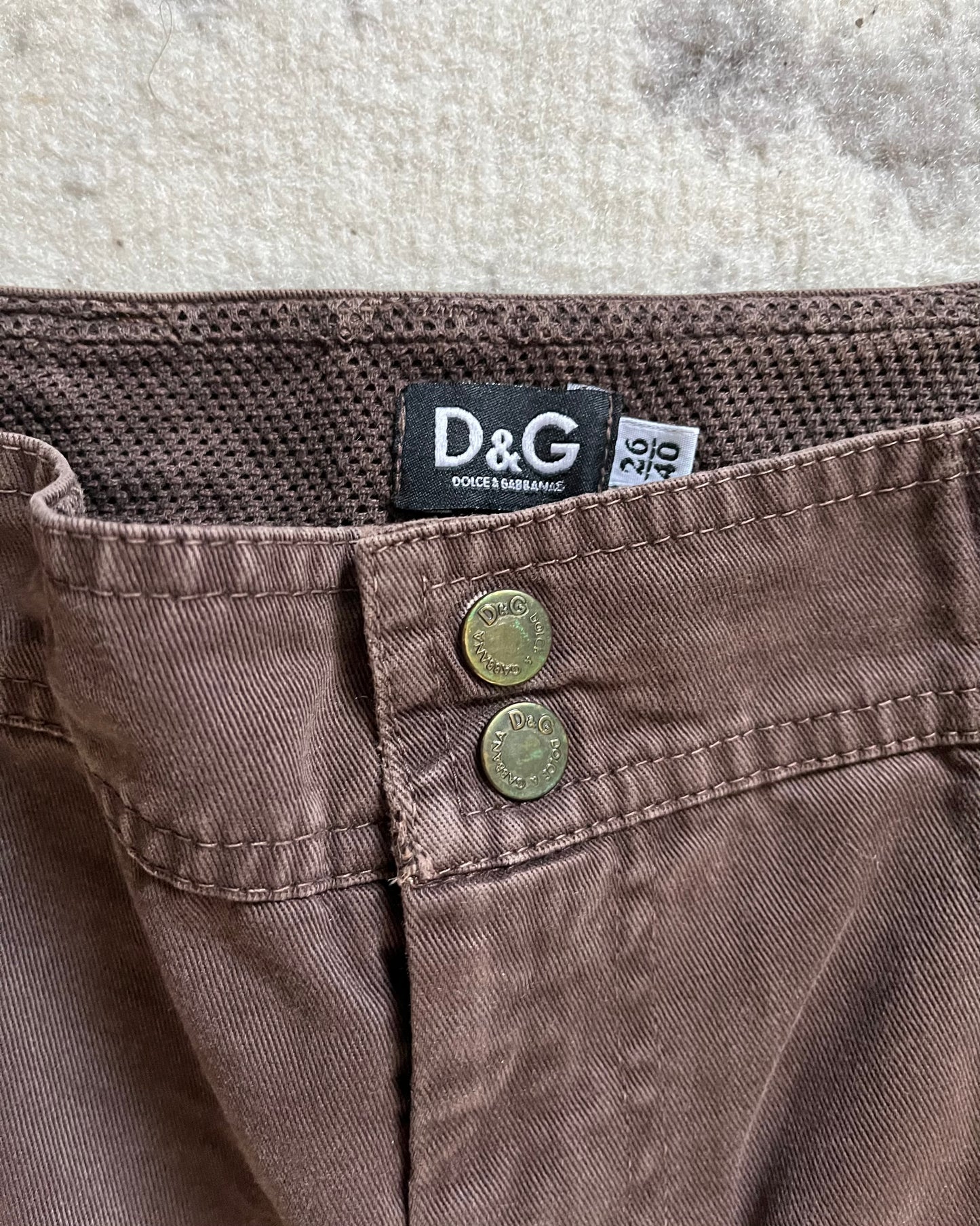 SS03 Dolce & Gabbana Full Zip Cargo Parachute Brown Pants (M) moo