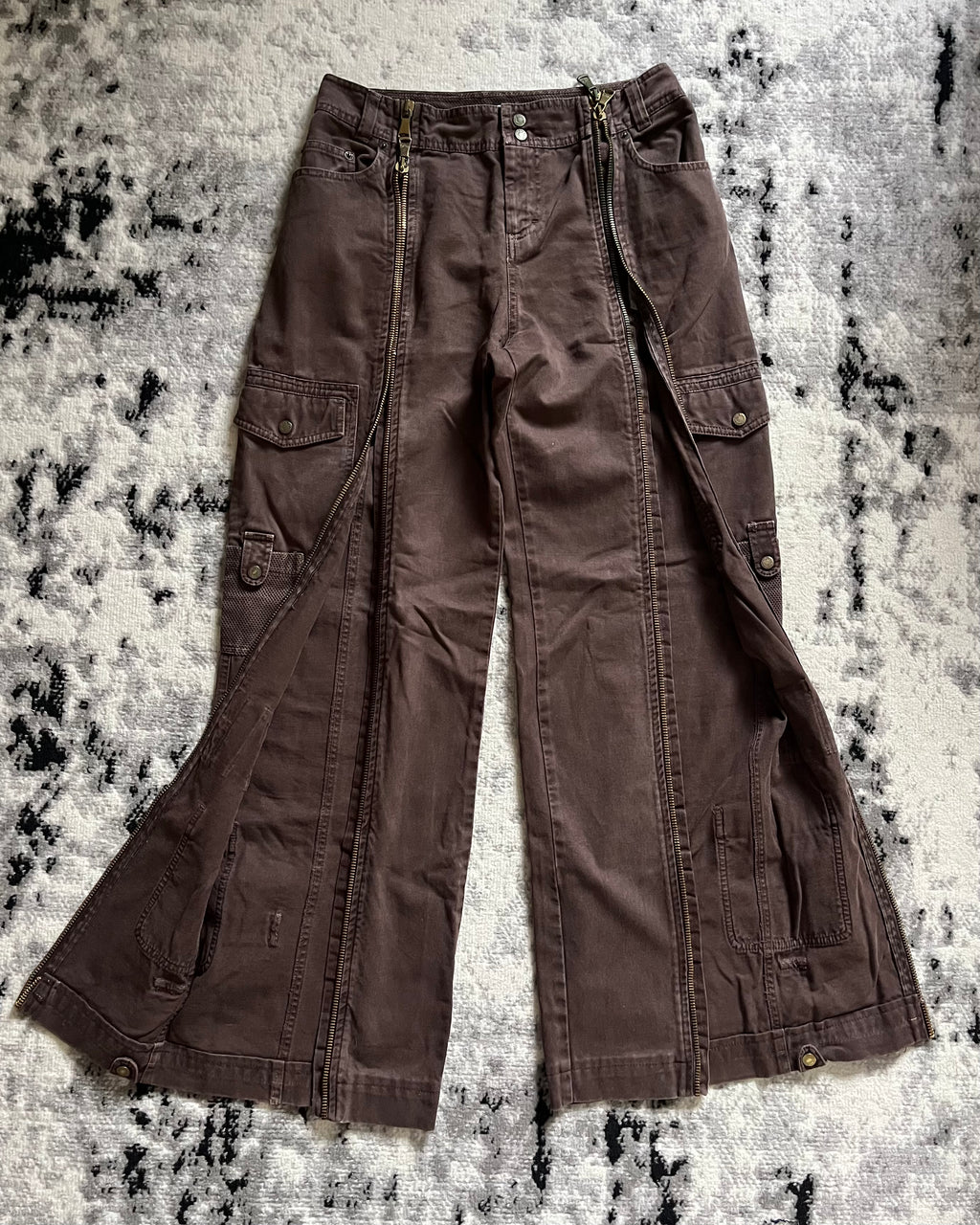 SS03 Dolce & Gabbana Full Zip Cargo Parachute Brown Pants (M) moo SS03 Dolce & Gabbana Full Zip Cargo Parachute Brown Pants (M) moo