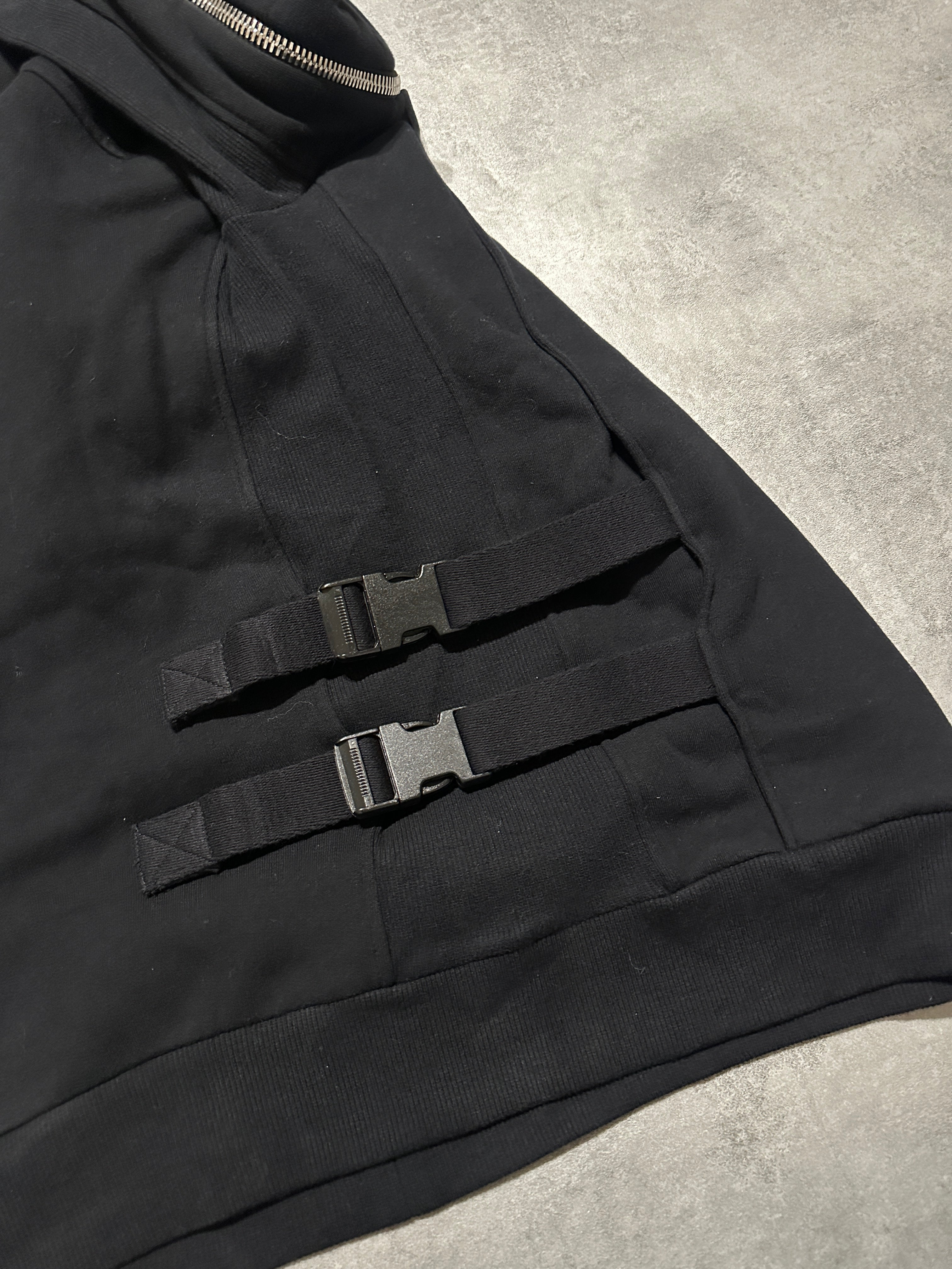 2000s Balmain Utility Arm Zippers Black Sweater (M)