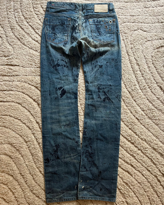 00s Diesel Denim with Distributed Paint Stains (M/L)