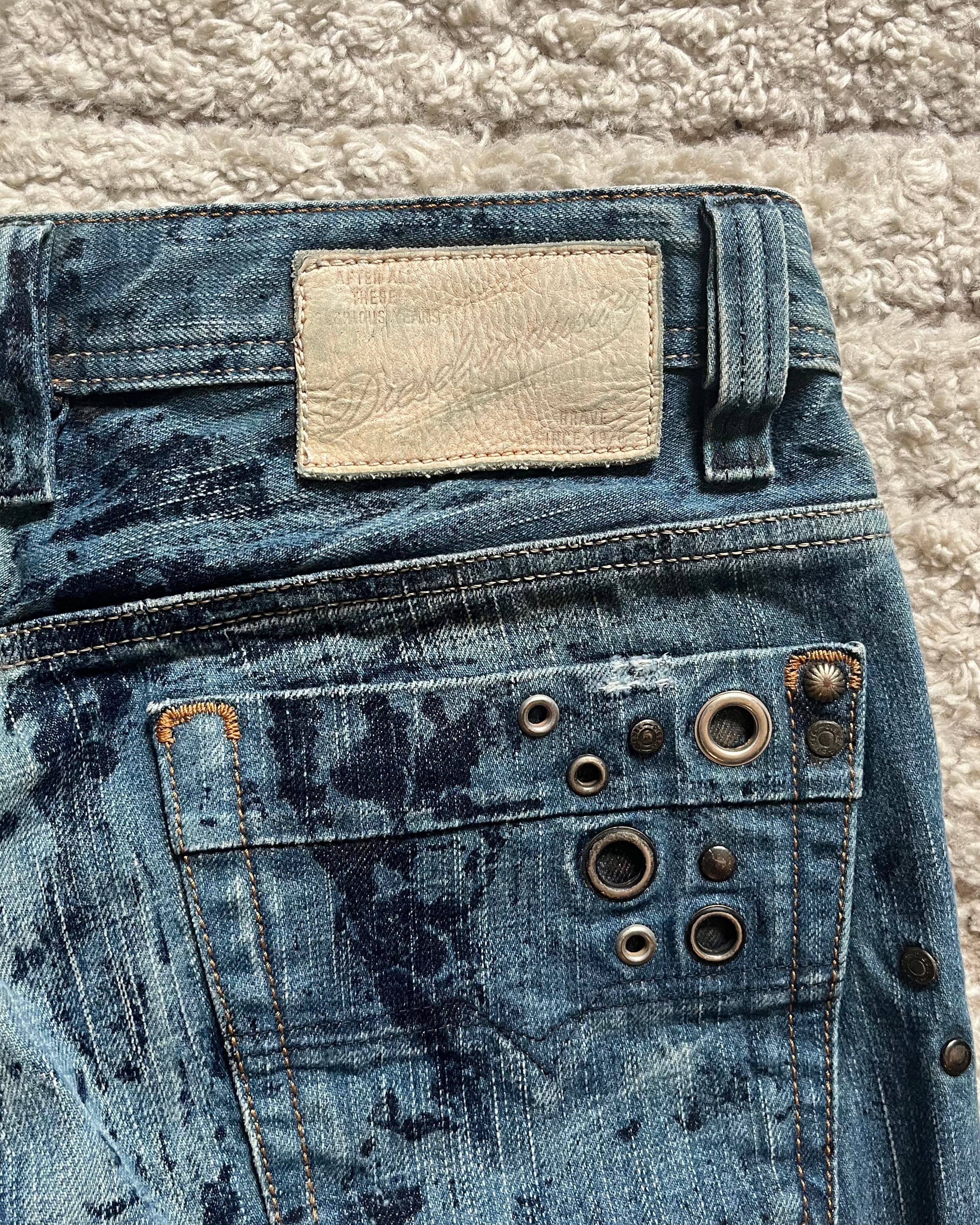 00年代 ディーゼル 分散ペイント汚れデニム (M/L) 