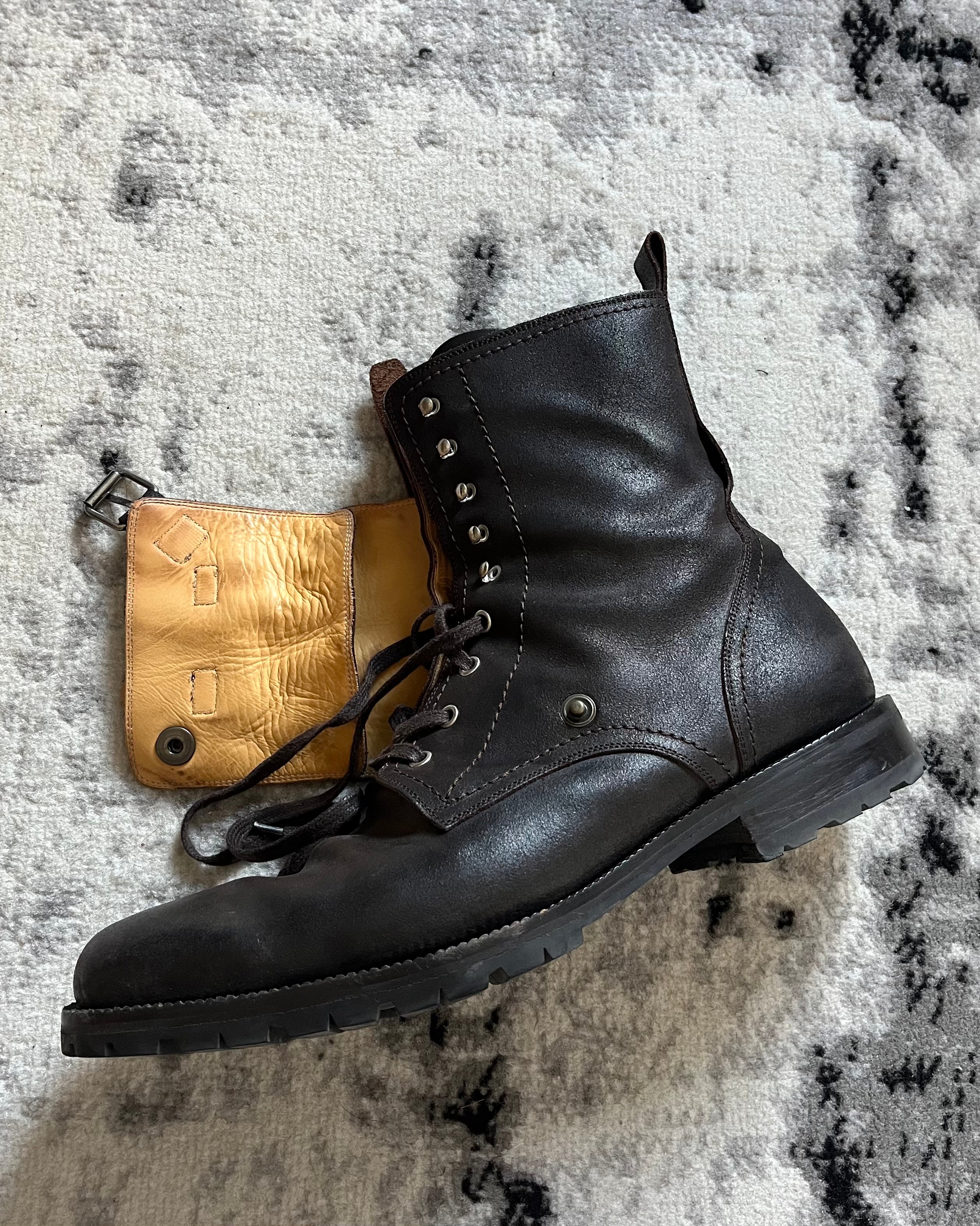 AW12 Dolce & Gabbana Crosta Oleata Brown Leather Boots (46eu/12us)