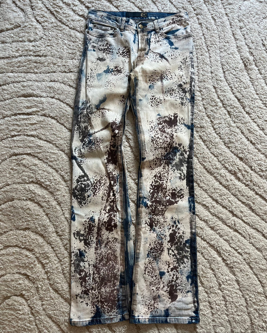 00s Cavalli White World Rust Eroded Pants (XS)