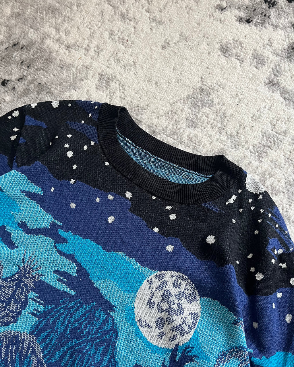 SS22 Dries Van Noten Prototype Blue Nature Atmosphere Sweater (M/L)