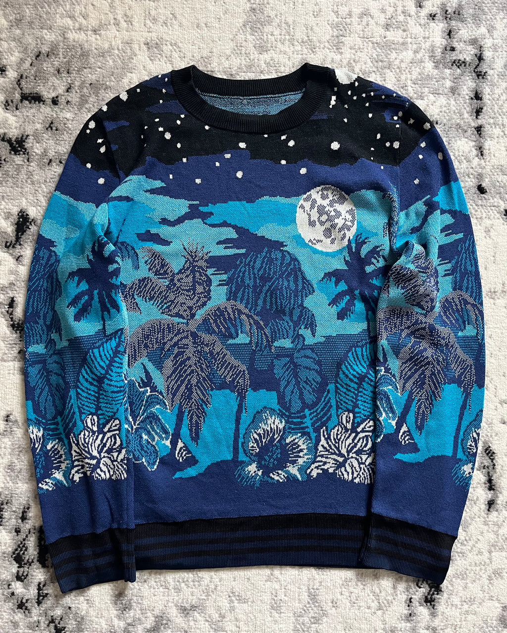 SS22 Dries Van Noten Prototype Blue Nature Atmosphere Sweater (M/L)