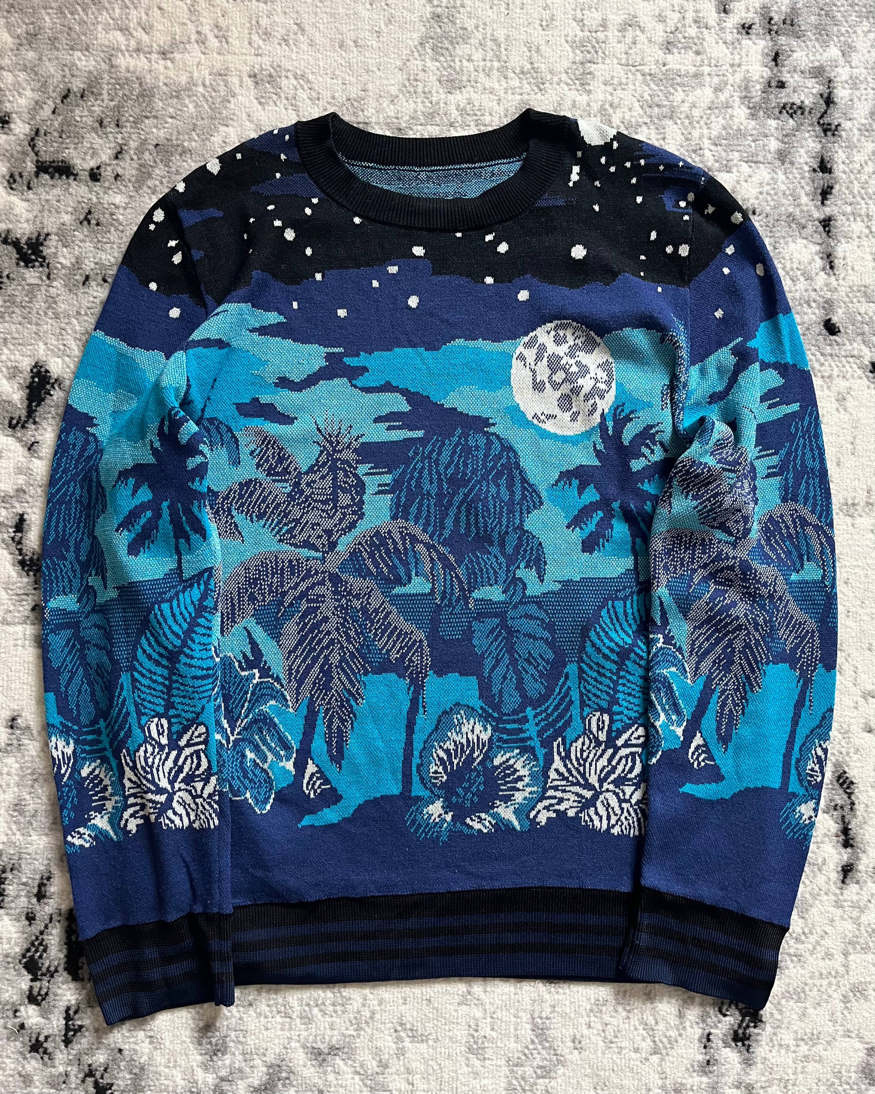 SS22 Dries Van Noten Prototype Blue Nature Atmosphere Sweater (M/L)