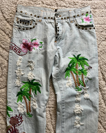 SS06 Dolce & Gabbana Honolulu Runway Summer Jeans (S/M)