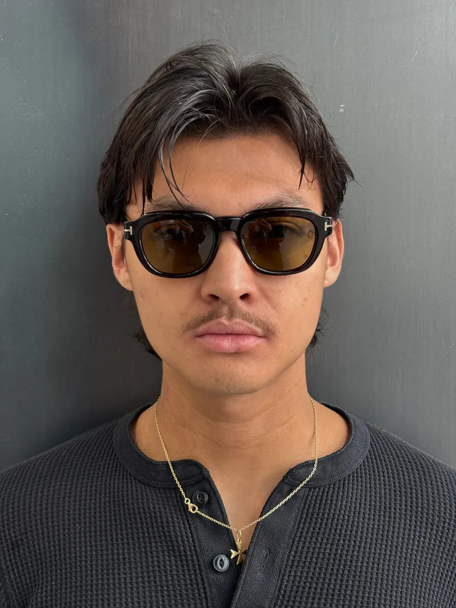 Tom Ford Brown Acetate T-Logo Sunglasses Rxqsebny 1