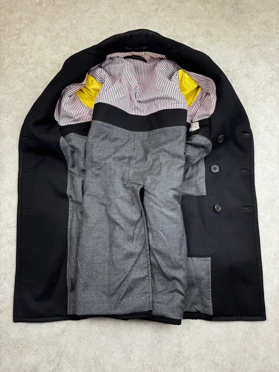 AW2006 Dsquared2 Black Wool Long Double-Breasted Coat NGQjdyb 6