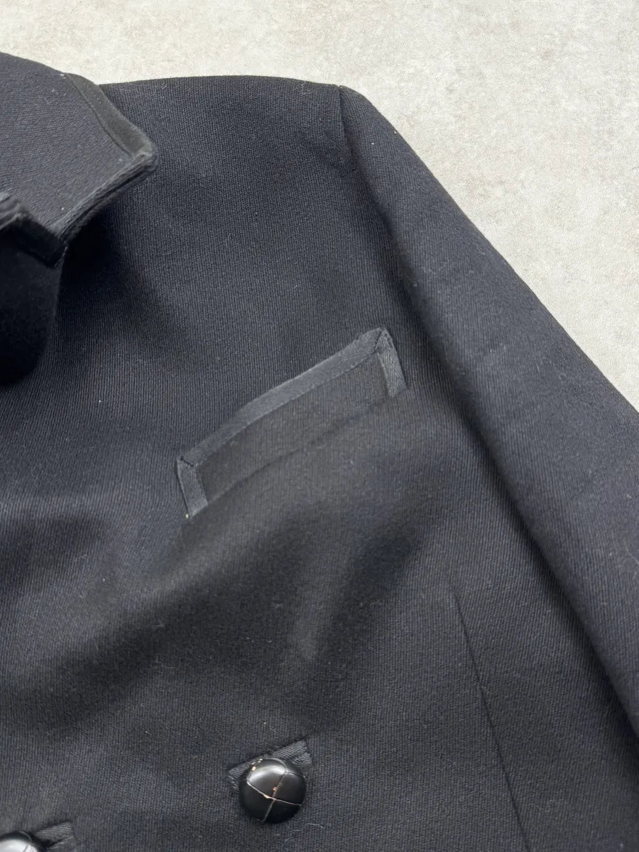 AW2006 Dsquared2 Black Wool Long Double-Breasted Coat NGQjdyb 10