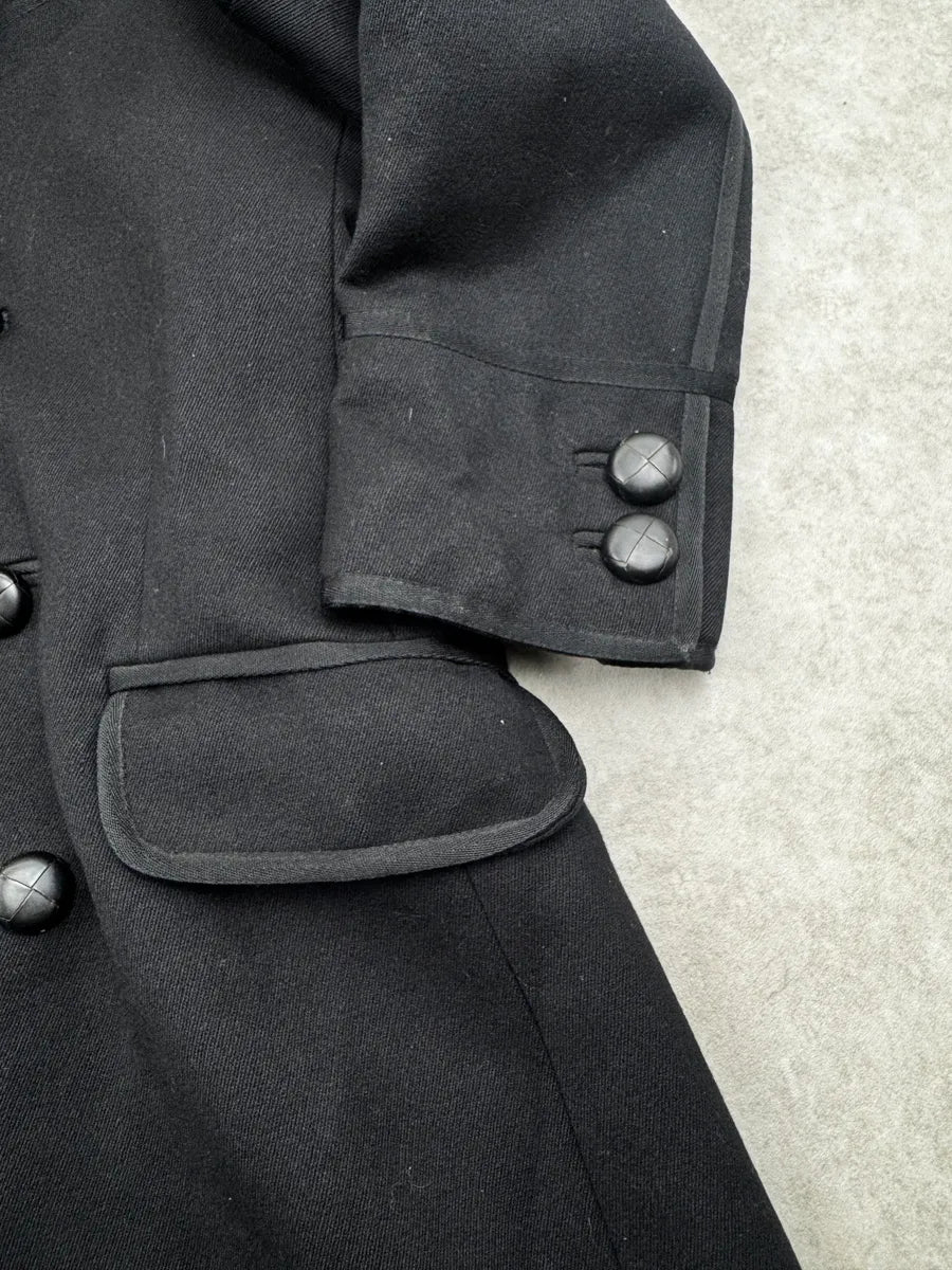AW2006 Dsquared2 Black Wool Long Double-Breasted Coat NGQjdyb 7