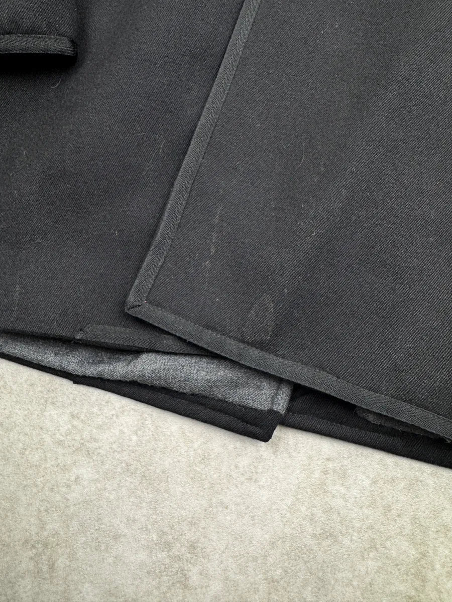 AW2006 Dsquared2 Black Wool Long Double-Breasted Coat NGQjdyb 11