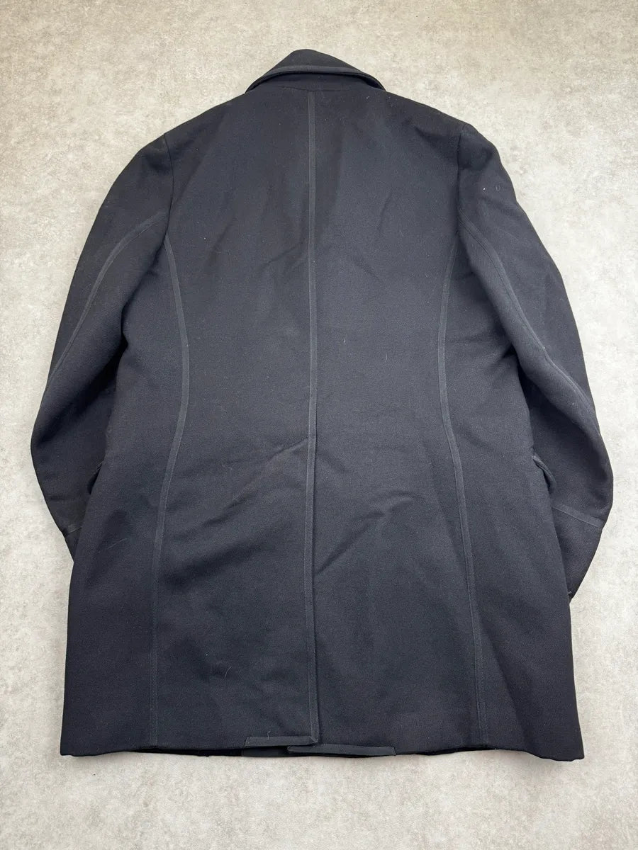 AW2006 Dsquared2 Black Wool Long Double-Breasted Coat NGQjdyb 1