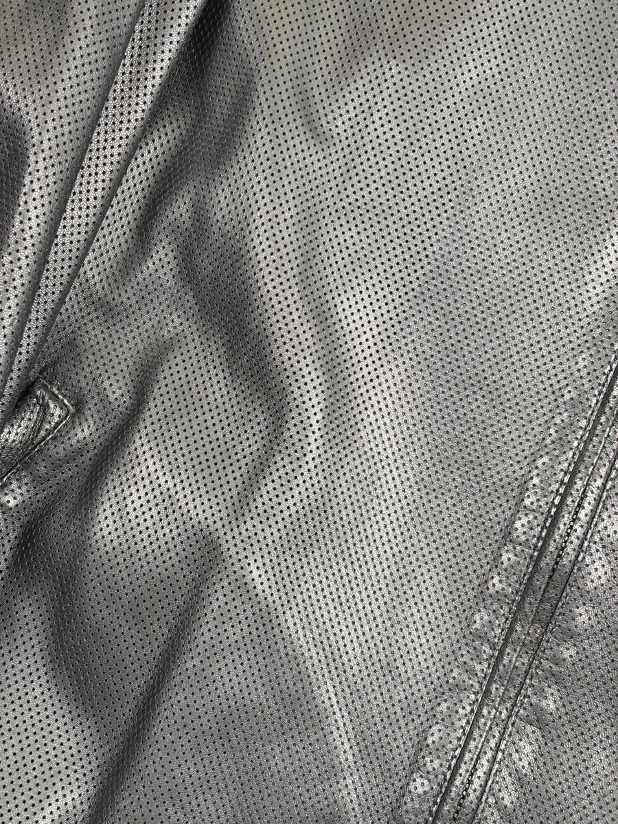 2000s Gucci Black Leather Perforated Bomber Jacket YfhNnvpi 5