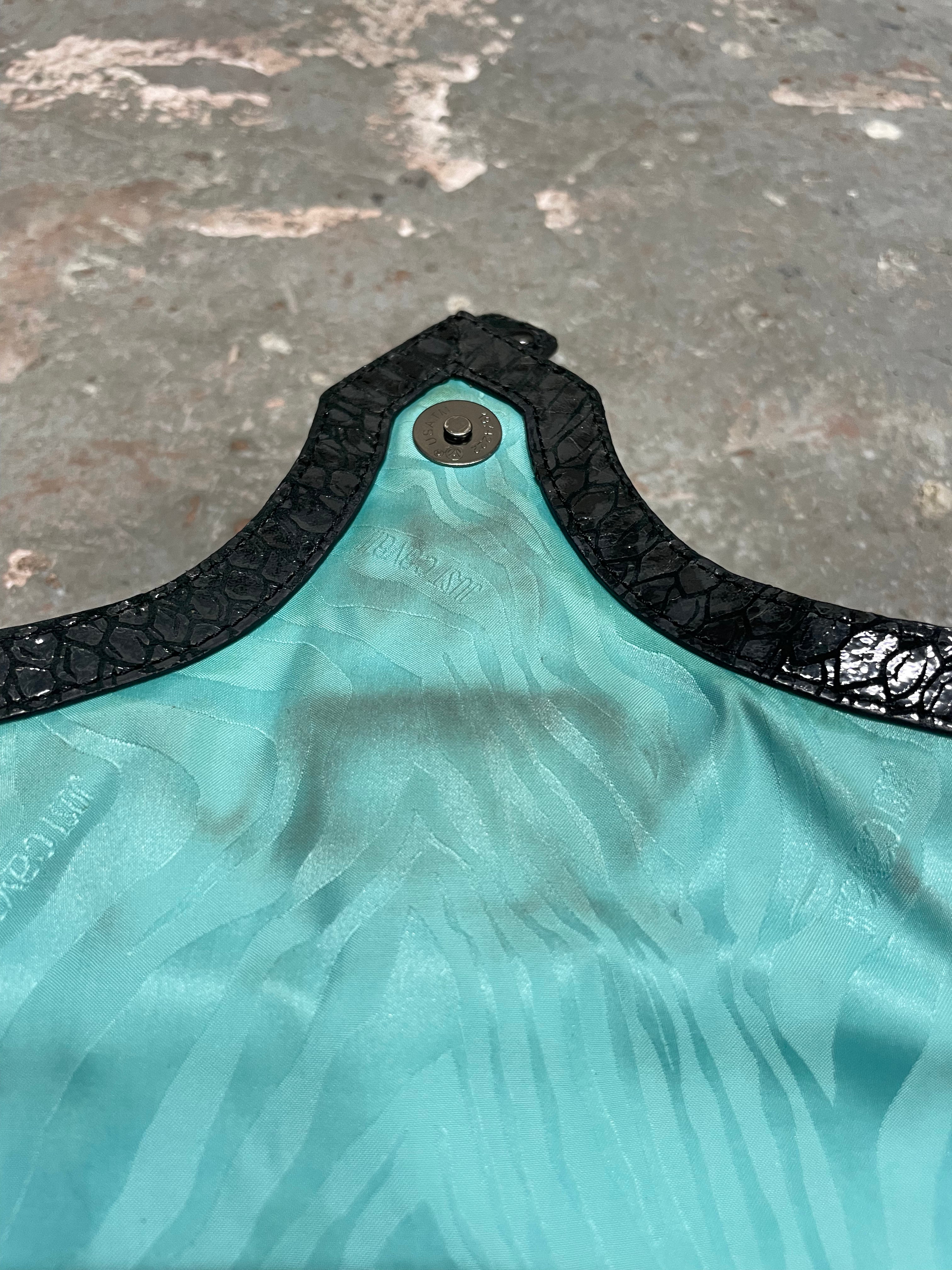 2000s Cavalli Pony Hair & Black Leather Python Effect Bag (OS)