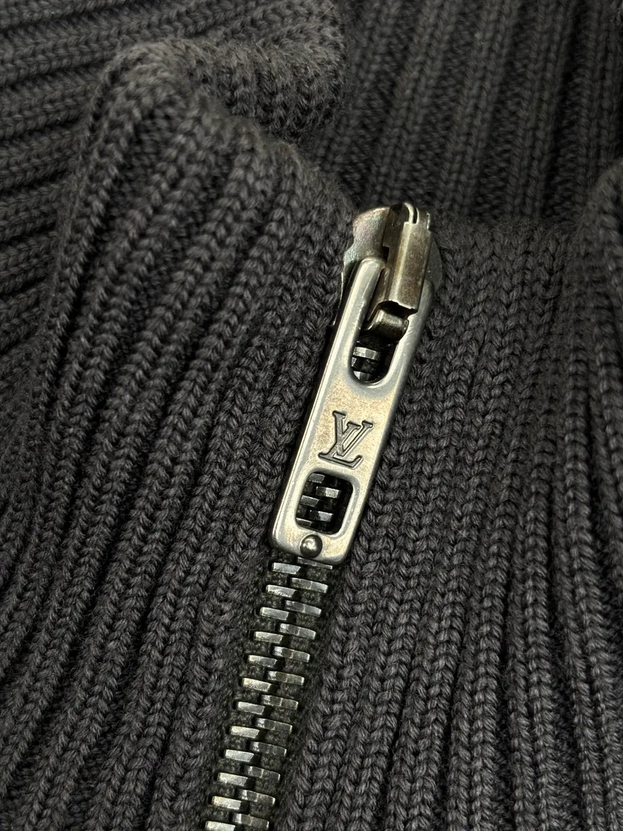 2000s Louis Vuitton Dark Grey Wool Pony Hair Zip-Up Light Jacket EeEApdfA 6