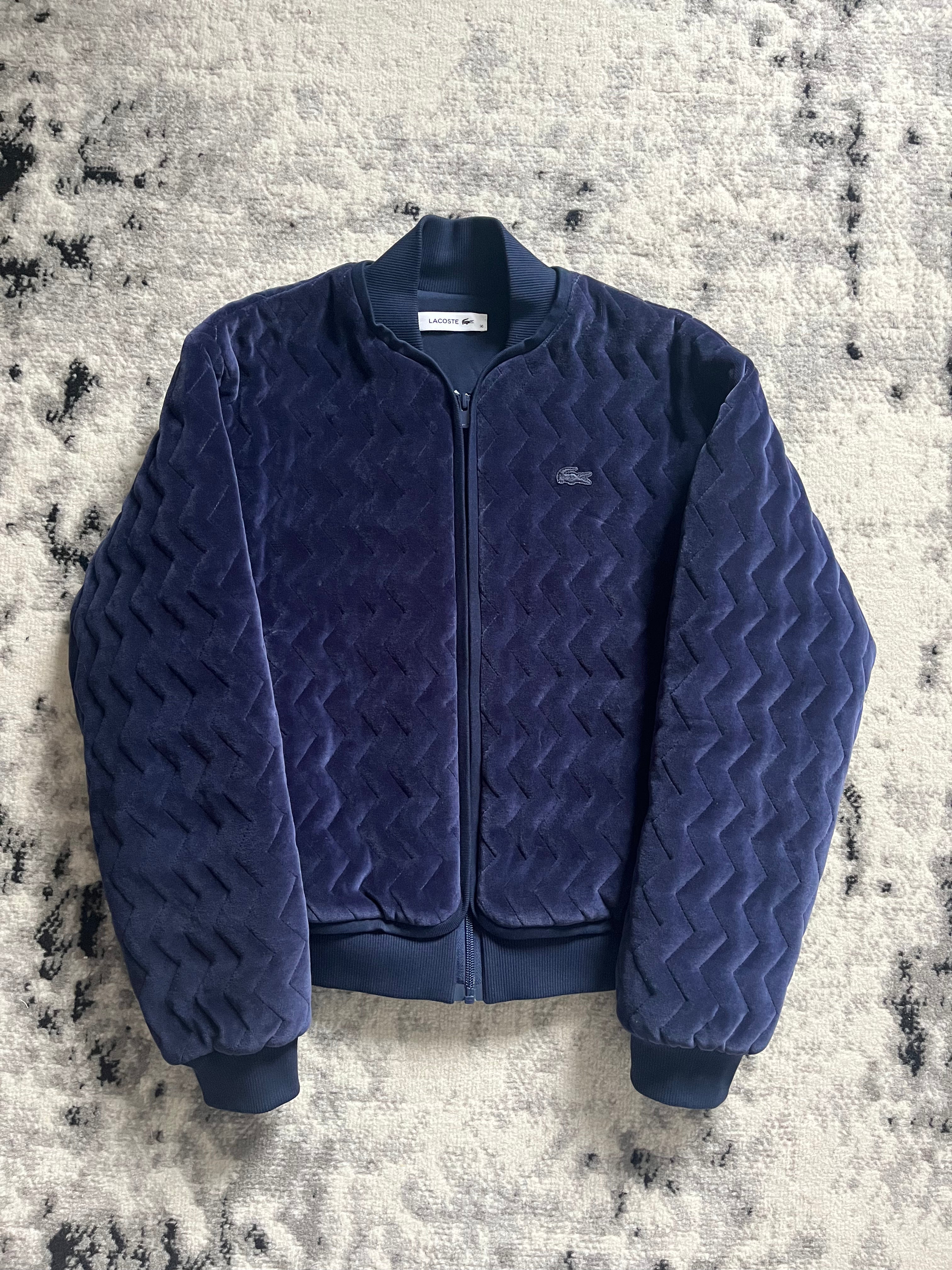 Lacoste Navy 3D Relief Bomber Jacket