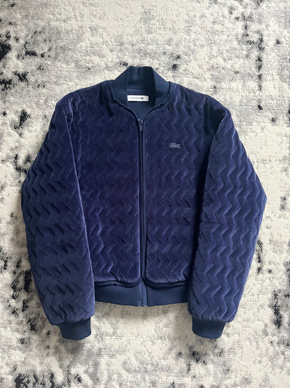 Lacoste 海军蓝 3D 浮雕飞行员夹克 (XS/S)