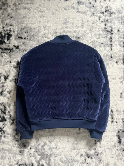 Lacoste 海军蓝 3D 浮雕飞行员夹克 (XS/S)