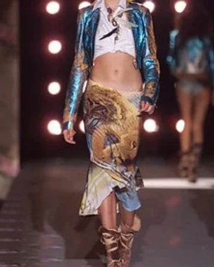 SS02 Roberto Cavalli Lion Long Skirt (L)