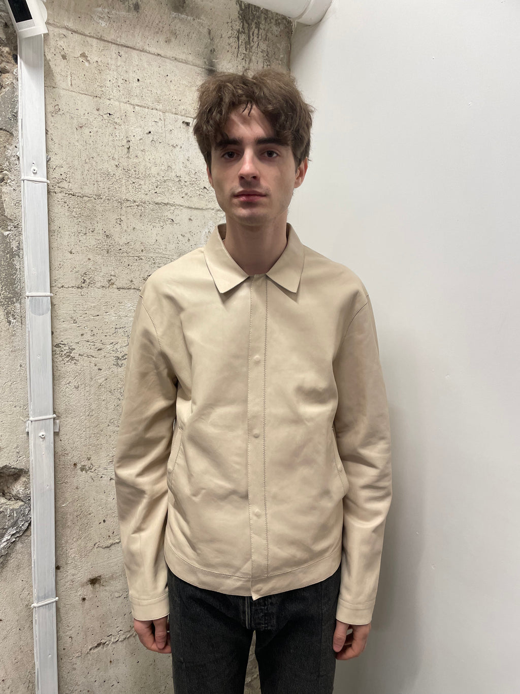 SS2018 Emporio Armani Perfect Leather Beige Jacket (M)