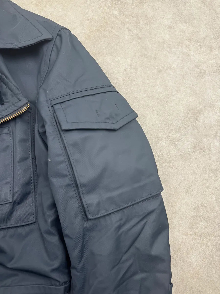 AW2007 Dsquared2 Navy Nylon Asymmetrical Multi-Pocket Jacket XevScIu 9