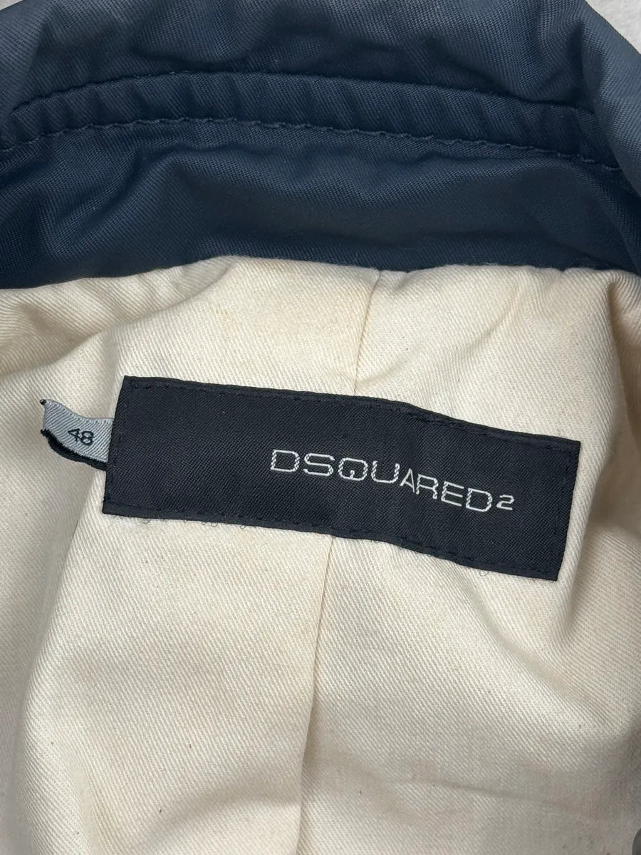 AW2007 Dsquared2 Navy Nylon Asymmetrical Multi-Pocket Jacket XevScIu 15