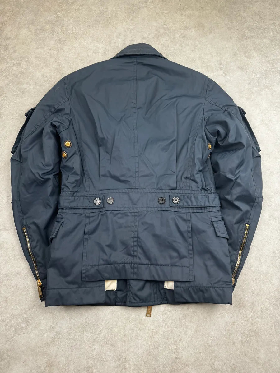AW2007 Dsquared2 Navy Nylon Asymmetrical Multi-Pocket Jacket XevScIu 2