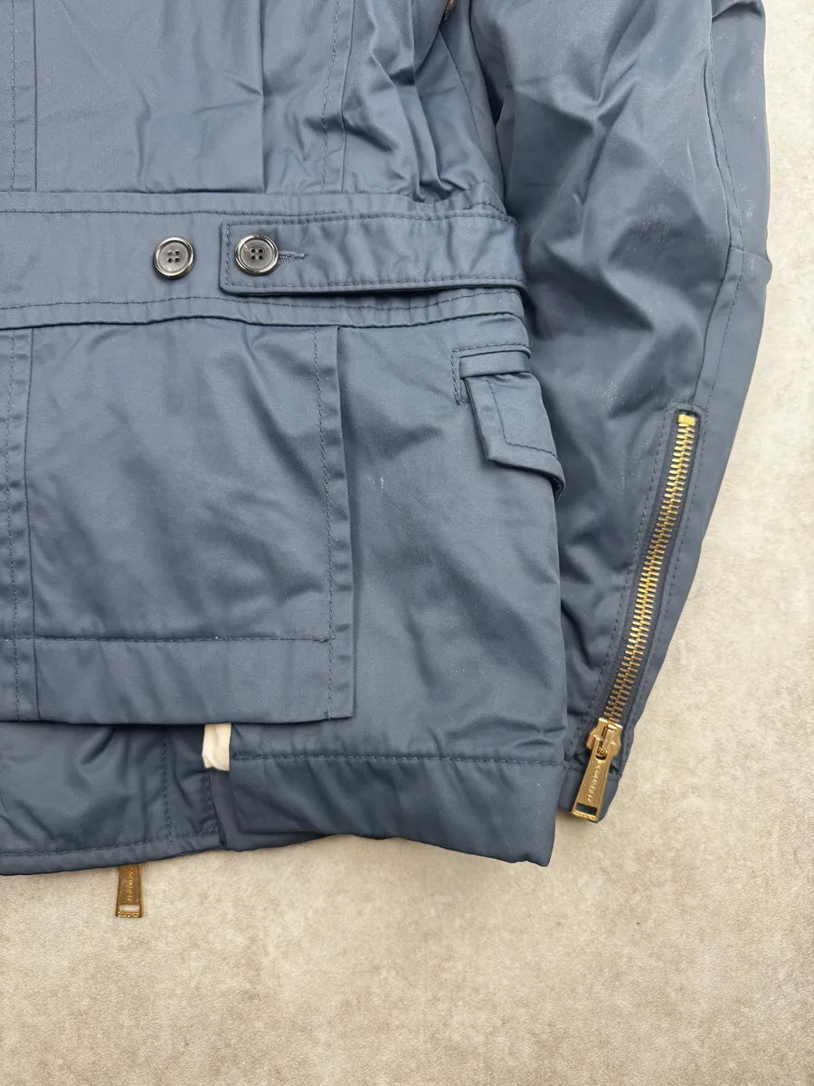 AW2007 Dsquared2 Navy Nylon Asymmetrical Multi-Pocket Jacket XevScIu 13