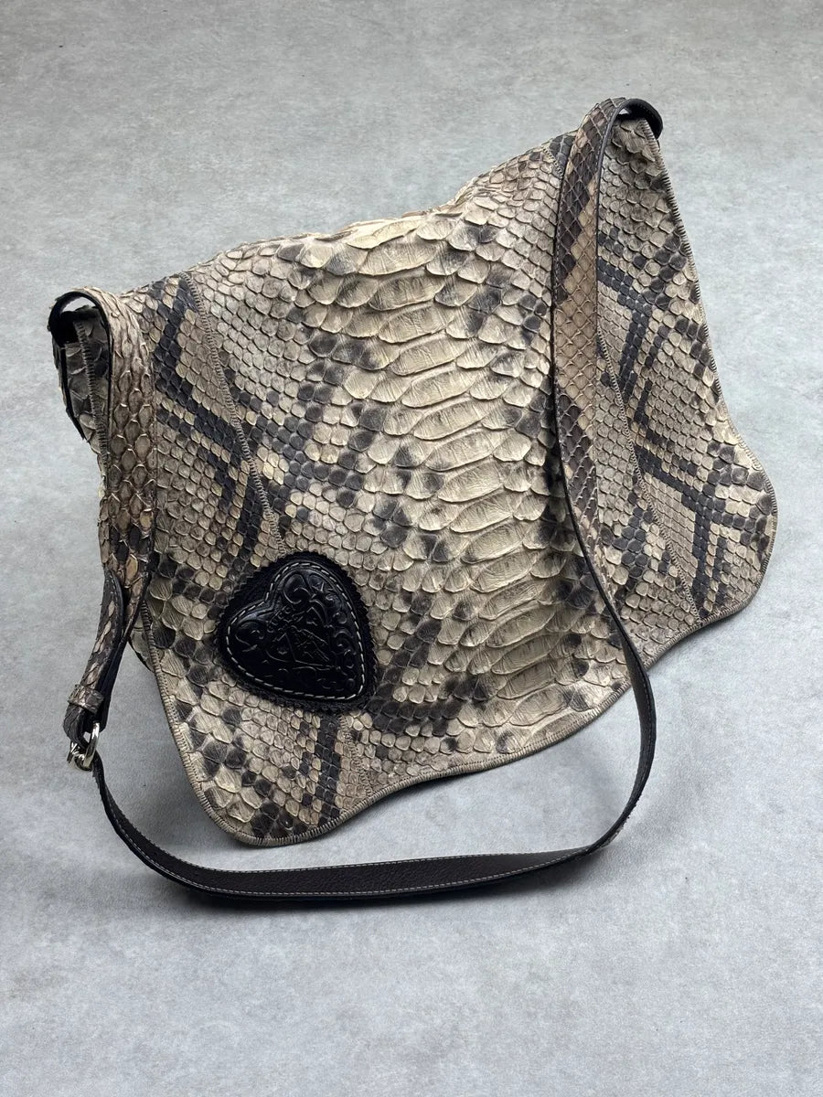 SS2009 Gucci Beige Python Leather Heart Crest Shoulder Bag by Frida Giannini LpCuskws 1