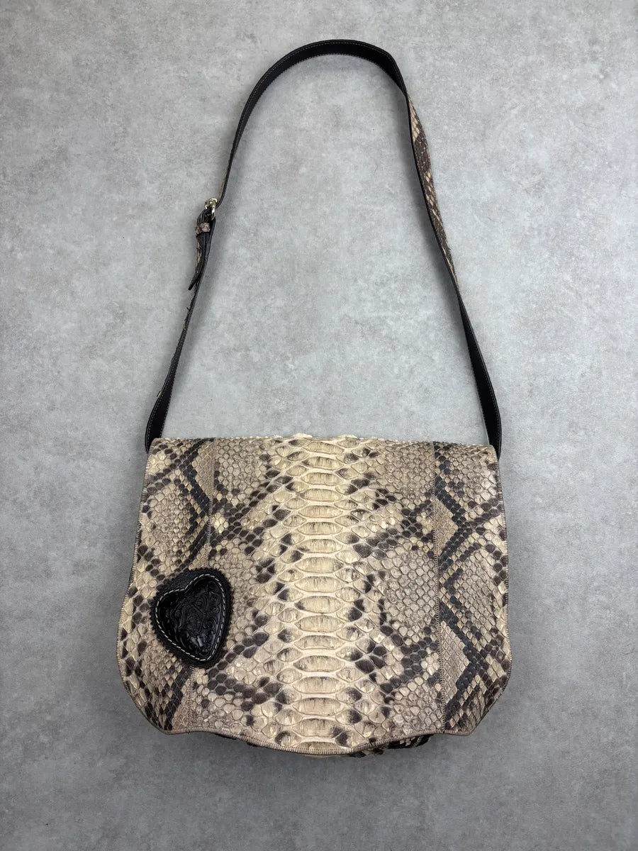 SS2009 Gucci Beige Python Leather Heart Crest Shoulder Bag by Frida Giannini LpCuskws 0