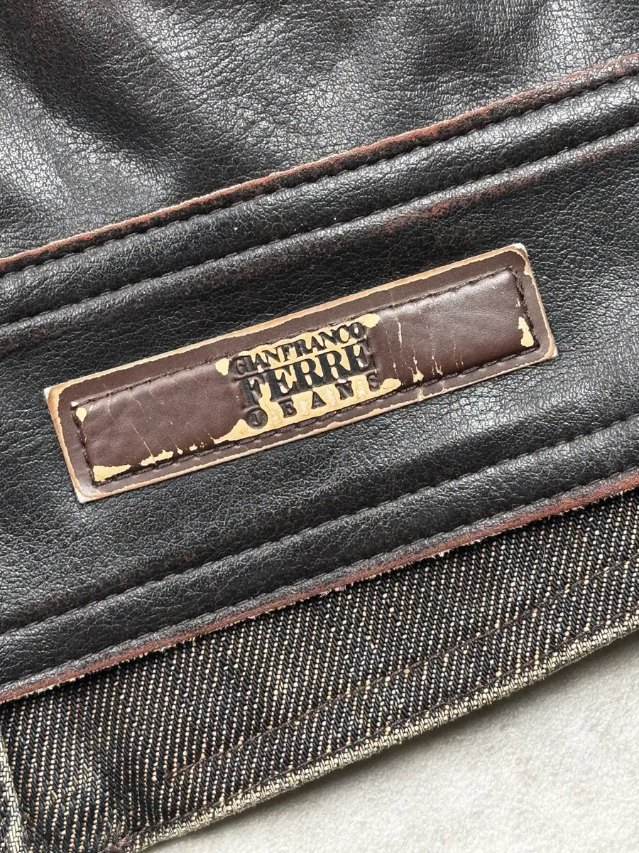 2000s Gianfranco Ferré Dark Brown Leather Detachable Faux Fur Collar Leather Jacket hJuvFHWs 13