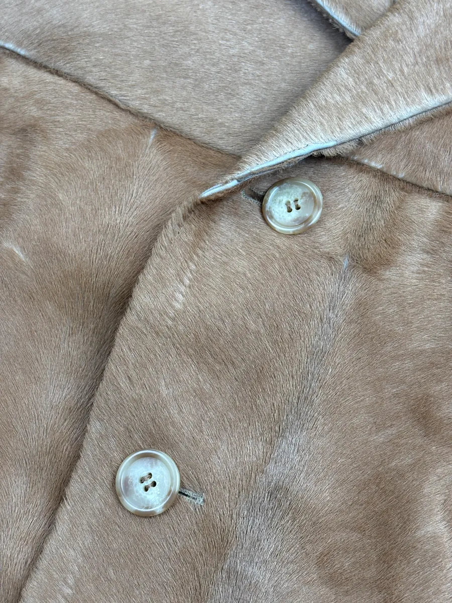 AW1996 Prada Camel Pony Hair Leather Single-Breasted Jacket UtBRyARk 6