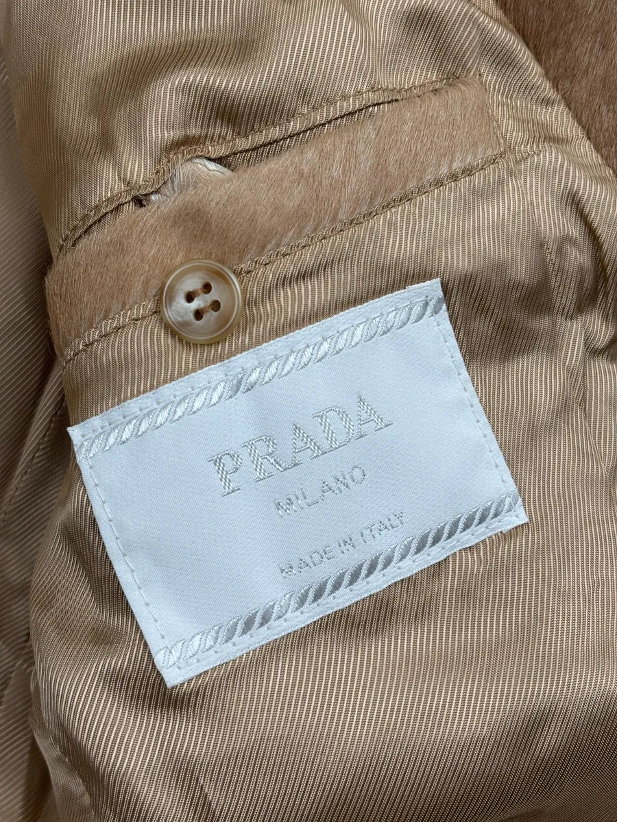 AW1996 Prada Camel Pony Hair Leather Single-Breasted Jacket UtBRyARk 9
