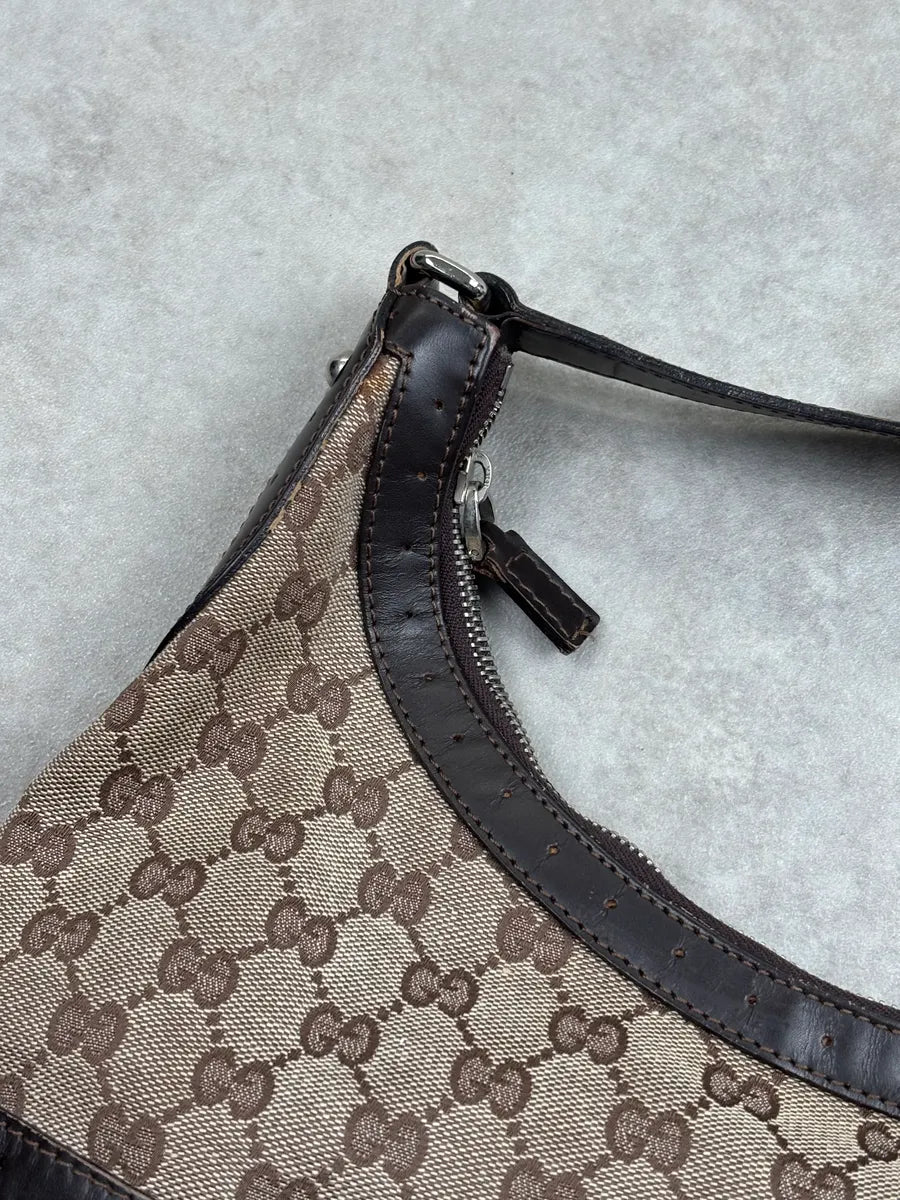 Gucci Brown Canvas GG Monogram Interlocking G Shoulder Bag rzNPmlvS 6