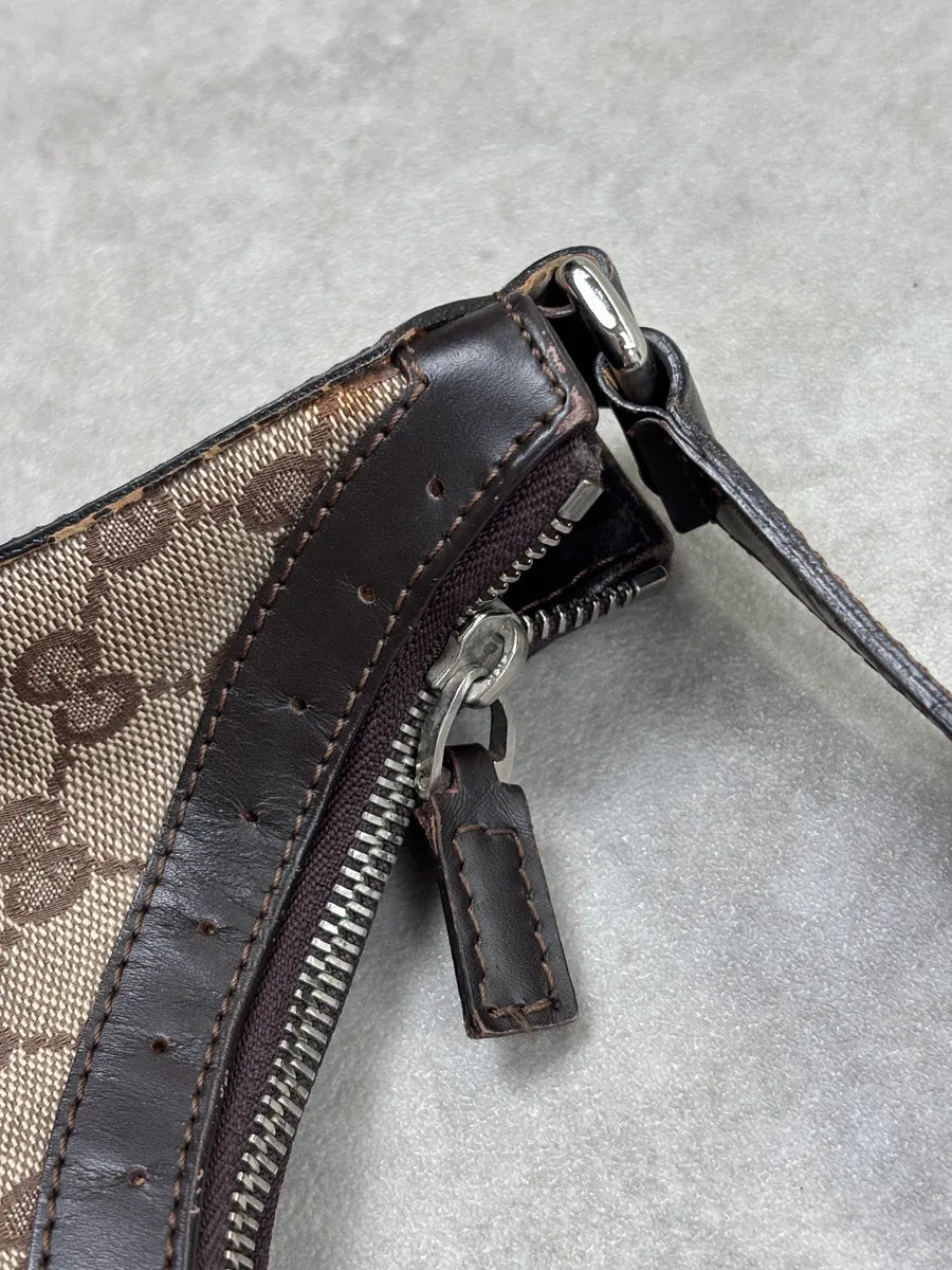 Gucci Brown Canvas GG Monogram Interlocking G Shoulder Bag rzNPmlvS 8