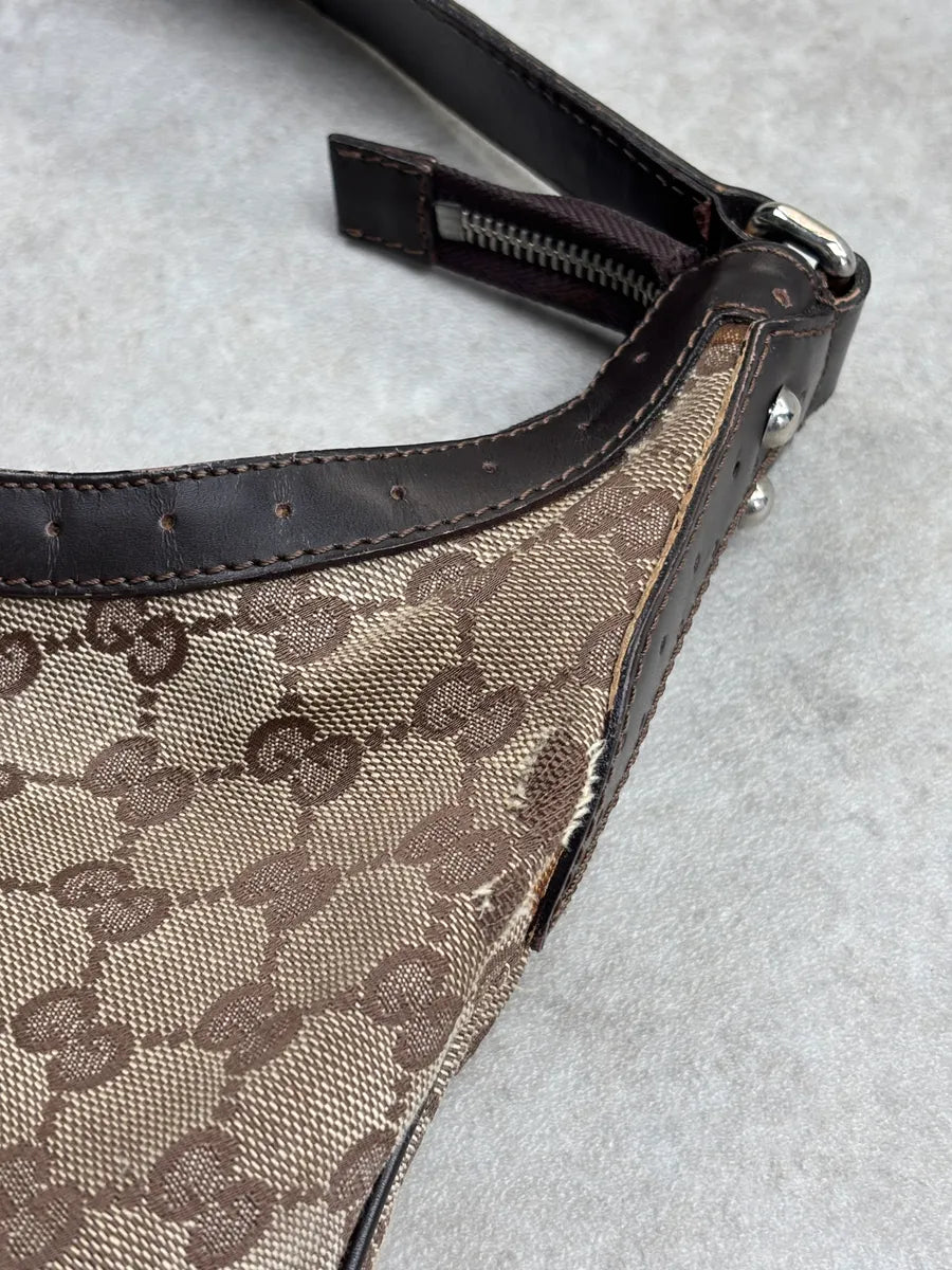 Gucci Brown Canvas GG Monogram Interlocking G Shoulder Bag rzNPmlvS 9