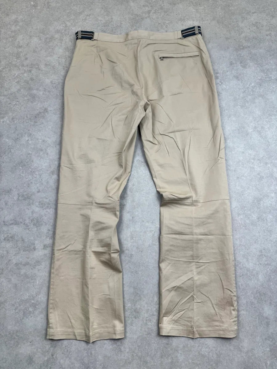 2000s Prada Beige Striped Side Adjuster Chino Pants rXyaimd 4