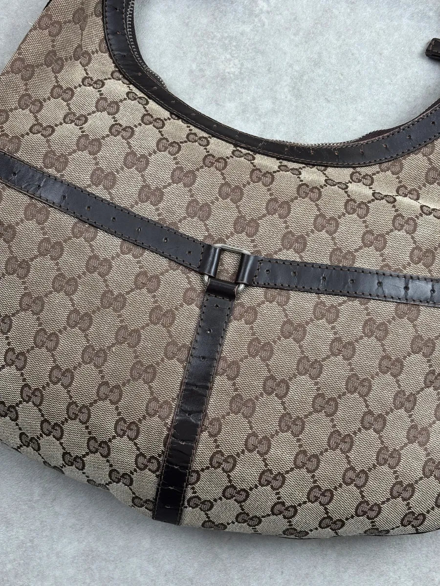 Gucci Brown Canvas GG Monogram Interlocking G Shoulder Bag rzNPmlvS 13