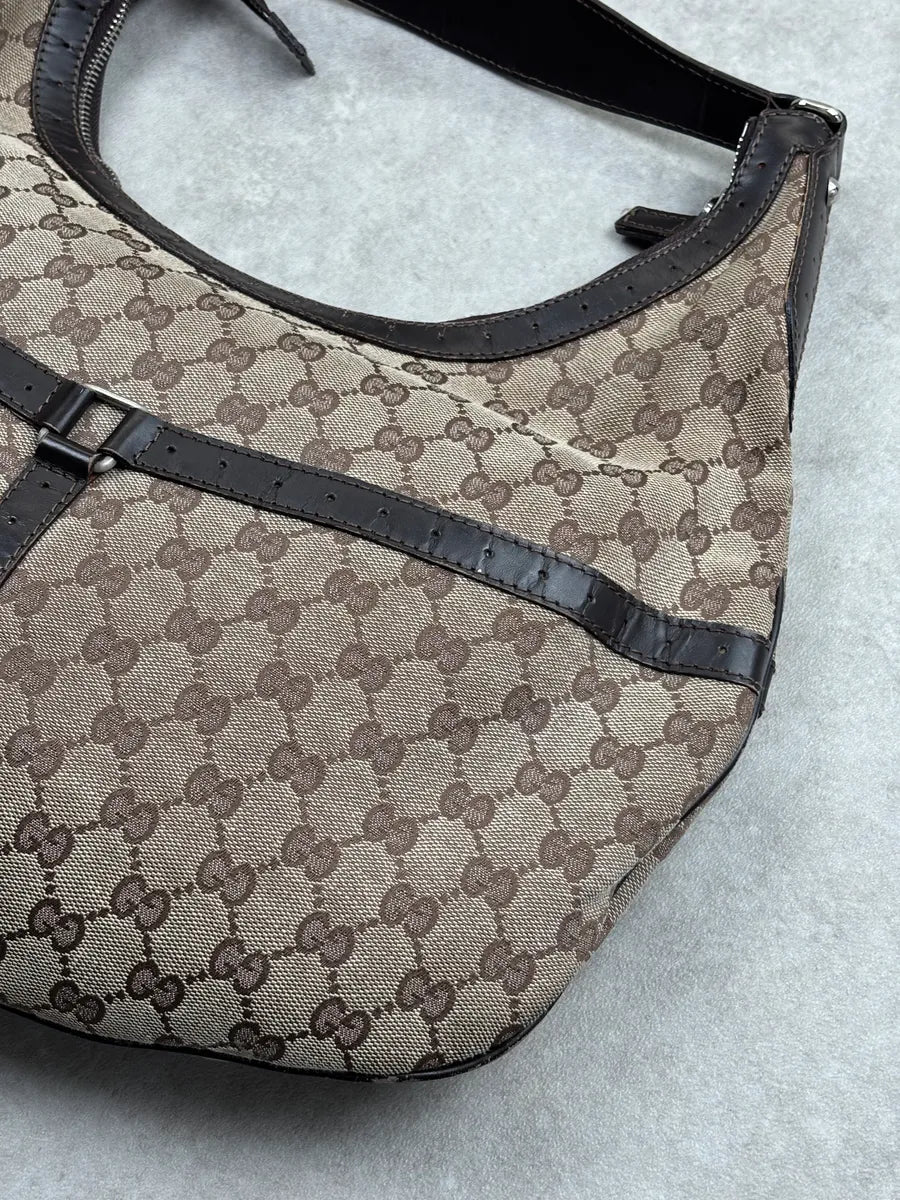 Gucci Brown Canvas GG Monogram Interlocking G Shoulder Bag rzNPmlvS 14