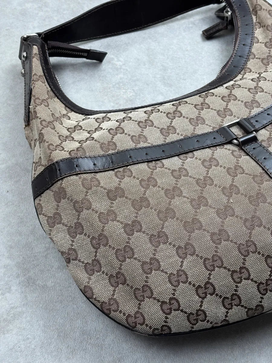 Gucci Brown Canvas GG Monogram Interlocking G Shoulder Bag rzNPmlvS 15